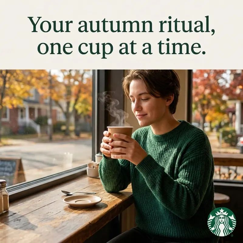 Concept Facebook square post for Starbucks, made with Sphere